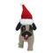 Northlight 32913491 13.25 in. Plush Brown &#x26; Gray Pug Dog with Santa Hat Christmas Decoration